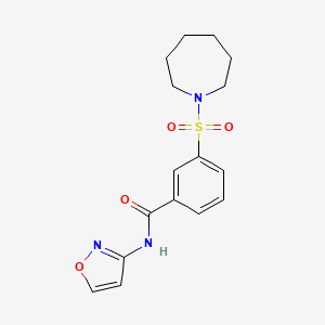 molecular formula C16H19N3O4S B2701867 3-(氮杂庚烷-1-基磺酰)-N-(1,2-噁唑-3-基)苯甲酰胺 CAS No. 638135-92-9