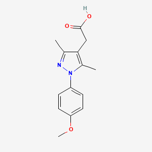 molecular formula C14H16N2O3 B2701874 2-(1-(4-甲氧基苯基)-3,5-二甲基-1H-吡唑-4-基)乙酸 CAS No. 32710-99-9