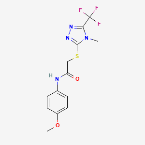 B2701936 N-(4-Methoxyphenyl)-2-((4-methyl-5-(trifluoromethyl)-4H-1,2,4-triazol-3-yl)sulfanyl)acetamide CAS No. 298215-18-6