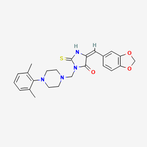 5-(1,3-benzodioxol-5-ylmethylene)-3-{[4-(2,6-dimethylphenyl)piperazino]methyl}-2-thioxotetrahydro-4H-imidazol-4-one