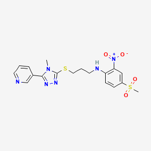 N-(3-{[4-methyl-5-(pyridin-3-yl)-4H-1,2,4-triazol-3-yl]sulfanyl}propyl)-4-(methylsulfonyl)-2-nitroaniline