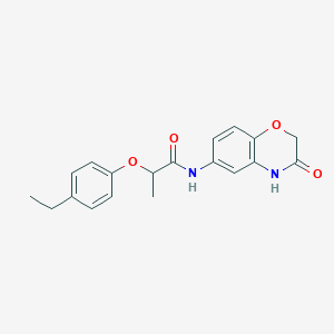 molecular formula C19H20N2O4 B2701990 2-(4-ethylphenoxy)-N-(3-oxo-3,4-dihydro-2H-1,4-benzoxazin-6-yl)propanamide CAS No. 912889-44-2