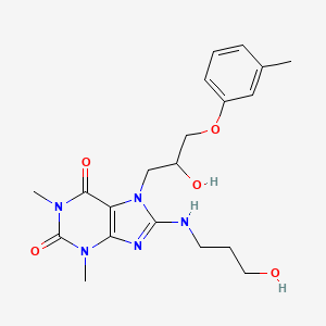 7-(2-hydroxy-3-(m-tolyloxy)propyl)-8-((3-hydroxypropyl)amino)-1,3-dimethyl-1H-purine-2,6(3H,7H)-dione