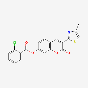 molecular formula C20H12ClNO4S B2701994 3-(4-methylthiazol-2-yl)-2-oxo-2H-chromen-7-yl 2-chlorobenzoate CAS No. 637747-15-0