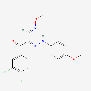 molecular formula C17H15Cl2N3O3 B2701998 (2E,3E)-1-(3,4-dichlorophenyl)-3-(methoxyimino)-2-[2-(4-methoxyphenyl)hydrazin-1-ylidene]propan-1-one CAS No. 338956-64-2