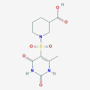 molecular formula C11H15N3O6S B2702009 1-[(6-Methyl-2,4-dioxo-1,2,3,4-tetrahydropyrimidin-5-yl)sulfonyl]piperidine-3-carboxylic acid CAS No. 697258-18-7