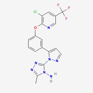 3-[5-(3-{[3-chloro-5-(trifluoromethyl)-2-pyridinyl]oxy}phenyl)-1H-pyrazol-1-yl]-5-methyl-4H-1,2,4-triazol-4-amine