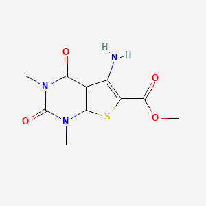 molecular formula C10H11N3O4S B2702040 methyl 5-amino-1,3-dimethyl-2,4-dioxo-1H,2H,3H,4H-thieno[2,3-d]pyrimidine-6-carboxylate CAS No. 1909316-25-1