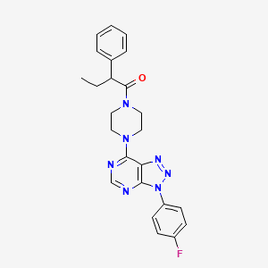 molecular formula C24H24FN7O B2702042 1-(4-(3-(4-fluorophenyl)-3H-[1,2,3]triazolo[4,5-d]pyrimidin-7-yl)piperazin-1-yl)-2-phenylbutan-1-one CAS No. 923512-80-5