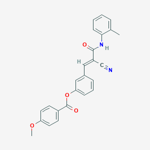 molecular formula C25H20N2O4 B2702044 [3-[(E)-2-cyano-3-(2-methylanilino)-3-oxoprop-1-enyl]phenyl] 4-methoxybenzoate CAS No. 380477-49-6