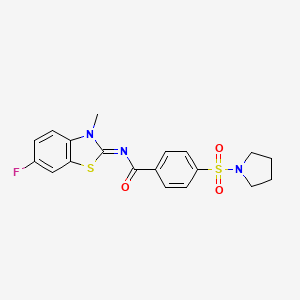 (E)-N-(6-fluoro-3-methylbenzo[d]thiazol-2(3H)-ylidene)-4-(pyrrolidin-1-ylsulfonyl)benzamide