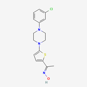 molecular formula C16H18ClN3OS B2702058 1-{5-[4-(3-Chlorophenyl)piperazino]-2-thienyl}-1-ethanone oxime CAS No. 692287-77-7