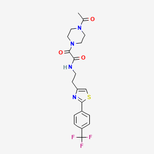 2-(4-acetylpiperazin-1-yl)-2-oxo-N-(2-(2-(4-(trifluoromethyl)phenyl)thiazol-4-yl)ethyl)acetamide