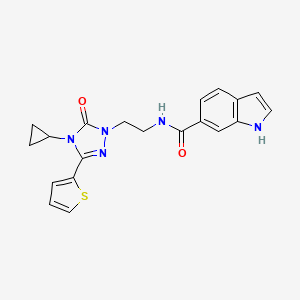 N-(2-(4-cyclopropyl-5-oxo-3-(thiophen-2-yl)-4,5-dihydro-1H-1,2,4-triazol-1-yl)ethyl)-1H-indole-6-carboxamide