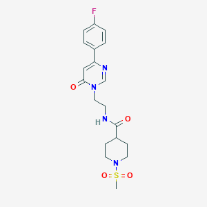 N-(2-(4-(4-fluorophenyl)-6-oxopyrimidin-1(6H)-yl)ethyl)-1-(methylsulfonyl)piperidine-4-carboxamide