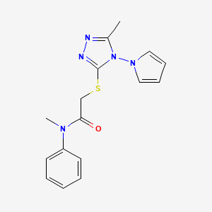 N-methyl-2-{[5-methyl-4-(1H-pyrrol-1-yl)-4H-1,2,4-triazol-3-yl]sulfanyl}-N-phenylacetamide