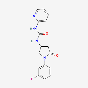 1-(1-(3-Fluorophenyl)-5-oxopyrrolidin-3-yl)-3-(pyridin-2-yl)urea