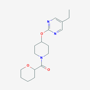 5-Ethyl-2-{[1-(oxane-2-carbonyl)piperidin-4-yl]oxy}pyrimidine