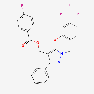 [1-Methyl-3-phenyl-5-[3-(trifluoromethyl)phenoxy]pyrazol-4-yl]methyl 4-fluorobenzoate