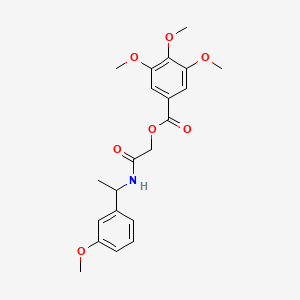 2-((1-(3-Methoxyphenyl)ethyl)amino)-2-oxoethyl 3,4,5-trimethoxybenzoate