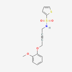 molecular formula C15H15NO4S2 B2702124 N-(4-(2-methoxyphenoxy)but-2-yn-1-yl)thiophene-2-sulfonamide CAS No. 1428349-99-8