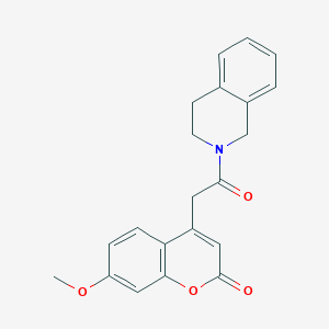 4-(2-(3,4-dihydroisoquinolin-2(1H)-yl)-2-oxoethyl)-7-methoxy-2H-chromen-2-one
