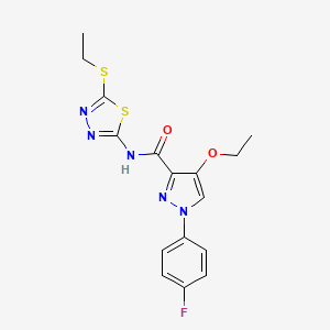 4-ethoxy-N-(5-(ethylthio)-1,3,4-thiadiazol-2-yl)-1-(4-fluorophenyl)-1H-pyrazole-3-carboxamide