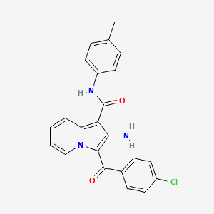 molecular formula C23H18ClN3O2 B2702134 2-amino-3-(4-chlorobenzoyl)-N-(p-tolyl)indolizine-1-carboxamide CAS No. 898452-98-7