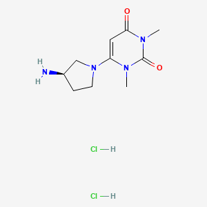 6-[(3R)-3-Aminopyrrolidin-1-yl]-1,3-dimethylpyrimidine-2,4-dione;dihydrochloride