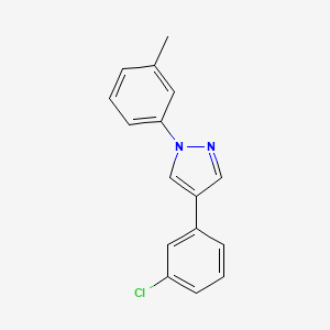 molecular formula C16H13ClN2 B2702144 4-(3-chlorophenyl)-1-(3-methylphenyl)-1H-pyrazole CAS No. 956193-60-5