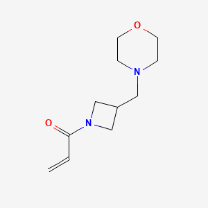 molecular formula C11H18N2O2 B2702146 1-[3-(Morpholin-4-ylmethyl)azetidin-1-yl]prop-2-en-1-one CAS No. 2190141-86-5