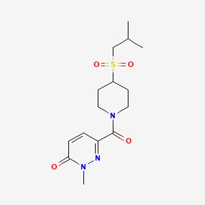 molecular formula C15H23N3O4S B2702147 6-(4-(isobutylsulfonyl)piperidine-1-carbonyl)-2-methylpyridazin-3(2H)-one CAS No. 1797341-50-4