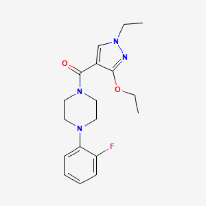 molecular formula C18H23FN4O2 B2702151 (3-ethoxy-1-ethyl-1H-pyrazol-4-yl)(4-(2-fluorophenyl)piperazin-1-yl)methanone CAS No. 1014049-63-8