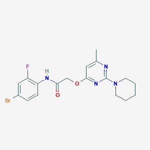 N-(4-bromo-2-fluorophenyl)-2-((6-methyl-2-(piperidin-1-yl)pyrimidin-4-yl)oxy)acetamide