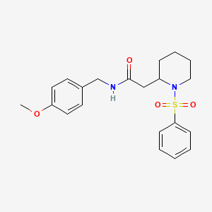 N-(4-methoxybenzyl)-2-(1-(phenylsulfonyl)piperidin-2-yl)acetamide