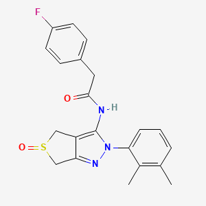 molecular formula C21H20FN3O2S B2702180 N-(2-(2,3-dimethylphenyl)-5-oxido-4,6-dihydro-2H-thieno[3,4-c]pyrazol-3-yl)-2-(4-fluorophenyl)acetamide CAS No. 958711-03-0