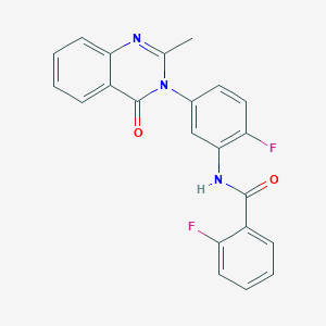 molecular formula C22H15F2N3O2 B2702181 2-fluoro-N-(2-fluoro-5-(2-methyl-4-oxoquinazolin-3(4H)-yl)phenyl)benzamide CAS No. 899758-17-9