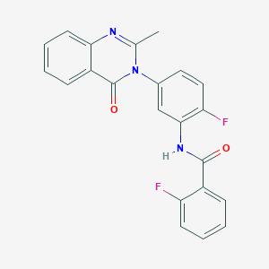 2-fluoro-N-[2-fluoro-5-(2-methyl-4-oxo-3,4-dihydroquinazolin-3-yl)phenyl]benzamide