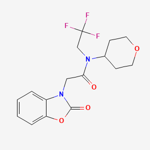 2-(2-oxobenzo[d]oxazol-3(2H)-yl)-N-(tetrahydro-2H-pyran-4-yl)-N-(2,2,2-trifluoroethyl)acetamide