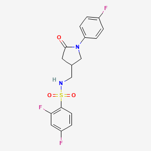 molecular formula C17H15F3N2O3S B2702191 2,4-difluoro-N-((1-(4-fluorophenyl)-5-oxopyrrolidin-3-yl)methyl)benzenesulfonamide CAS No. 954714-11-5