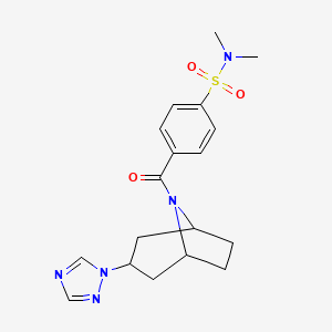 4-((1R,5S)-3-(1H-1,2,4-triazol-1-yl)-8-azabicyclo[3.2.1]octane-8-carbonyl)-N,N-dimethylbenzenesulfonamide