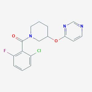 (2-Chloro-6-fluorophenyl)(3-(pyrimidin-4-yloxy)piperidin-1-yl)methanone