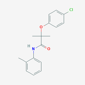 molecular formula C17H18ClNO2 B270221 2-(4-chlorophenoxy)-2-methyl-N-(2-methylphenyl)propanamide 