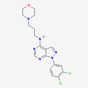 molecular formula C18H20Cl2N6O B2702217 1-(3,4-二氯苯基)-N-(3-吗啉基丙基)-1H-吡唑并[3,4-d]嘧啶-4-胺 CAS No. 890896-75-0