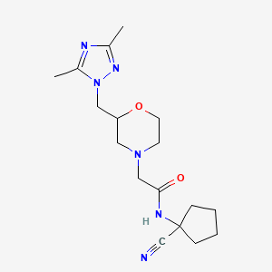 molecular formula C17H26N6O2 B2702221 N-(1-cyanocyclopentyl)-2-{2-[(3,5-dimethyl-1H-1,2,4-triazol-1-yl)methyl]morpholin-4-yl}acetamide CAS No. 1376356-36-3