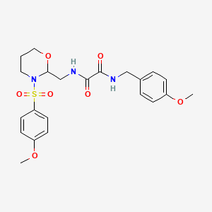 N1-(4-methoxybenzyl)-N2-((3-((4-methoxyphenyl)sulfonyl)-1,3-oxazinan-2-yl)methyl)oxalamide