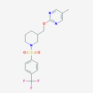 5-Methyl-2-[[1-[4-(trifluoromethyl)phenyl]sulfonylpiperidin-3-yl]methoxy]pyrimidine