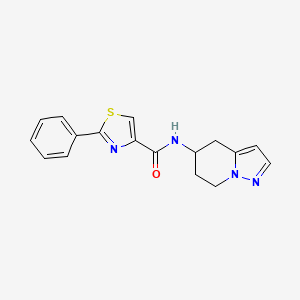 molecular formula C17H16N4OS B2702228 2-苯基-N-(4,5,6,7-四氢吡唑并[1,5-a]嘧啶-5-基)噻唑-4-甲酰胺 CAS No. 2034487-88-0