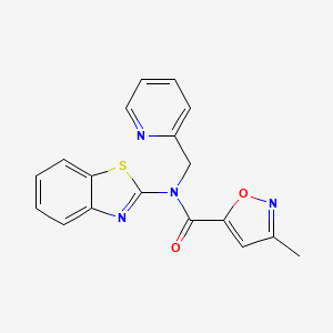 molecular formula C18H14N4O2S B2702230 N-(苯并[d]噻唑-2-基)-3-甲基-N-(吡啶-2-基甲基)异噁唑-5-甲酰胺 CAS No. 946285-01-4