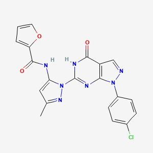 N-(1-(1-(4-chlorophenyl)-4-oxo-4,5-dihydro-1H-pyrazolo[3,4-d]pyrimidin-6-yl)-3-methyl-1H-pyrazol-5-yl)furan-2-carboxamide